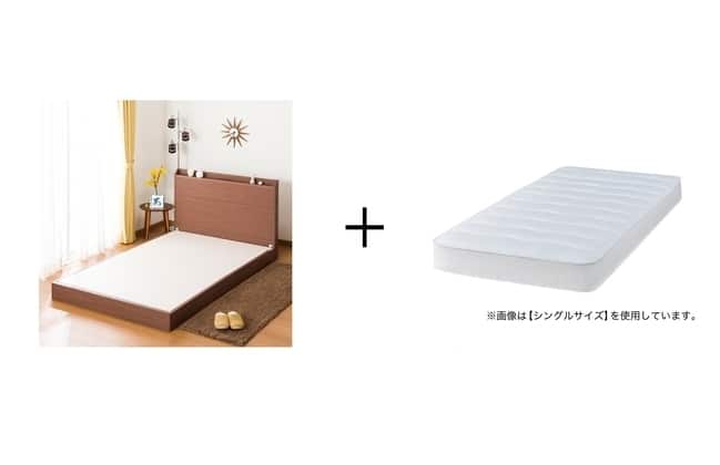 ニトリ☆収納付きセミダブルベッド、マットレス付き(ヴァイン 浅型/MBR 