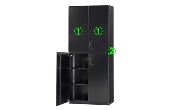 スチール書庫(上下両開き HOS-X BK) 3枚目画像