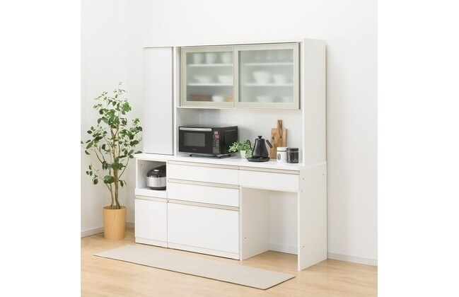 ニトリ  キッチンボード リガーレ180センチ キッチンボード(リガーレ50GH-120KB/H50-80C+40J BK+ 50TH-60RB