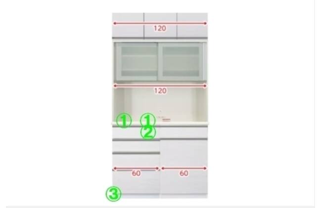 組み合わせキッチンボード チェルシー 120 上置きセット