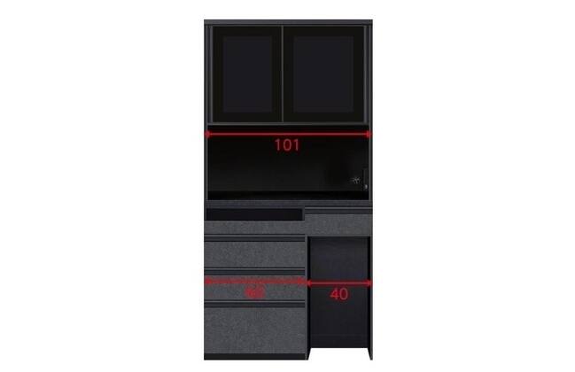 【愛品館八千代店】ニトリ　キッチンボード　リガーレ100BK キッチンボード(上置き付き リガーレ100KBハイタイプ WH) | ニトリ