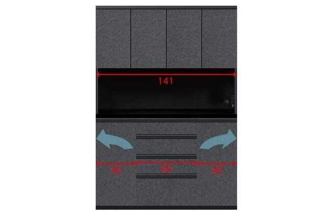キッチンボードリガーレ TH-140KB/セラミック天板/40TL/60C/40TR D50