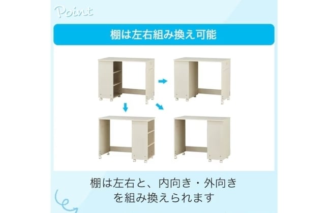 デスク(デニッシュBD23AV ホワイト色ライト+コンセントBOX付きWW