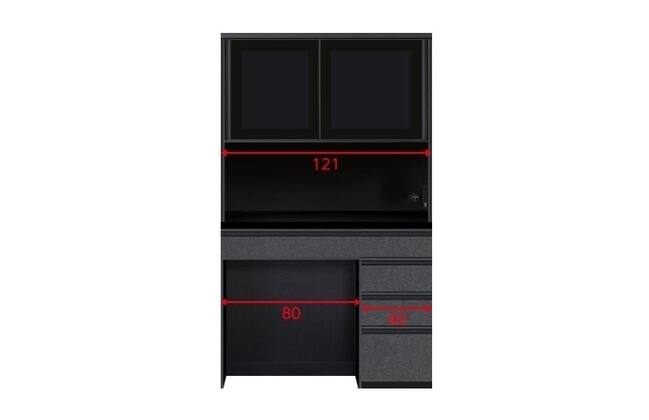 キッチンボード リガーレ GH-120KB BK（奥行51 幅121） | ニトリネット
