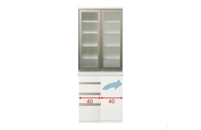 リガーレ　食器棚　40センチ 楽天市場】キッチンボード（上置き付き リガーレ140KB BK/BK） 【配送