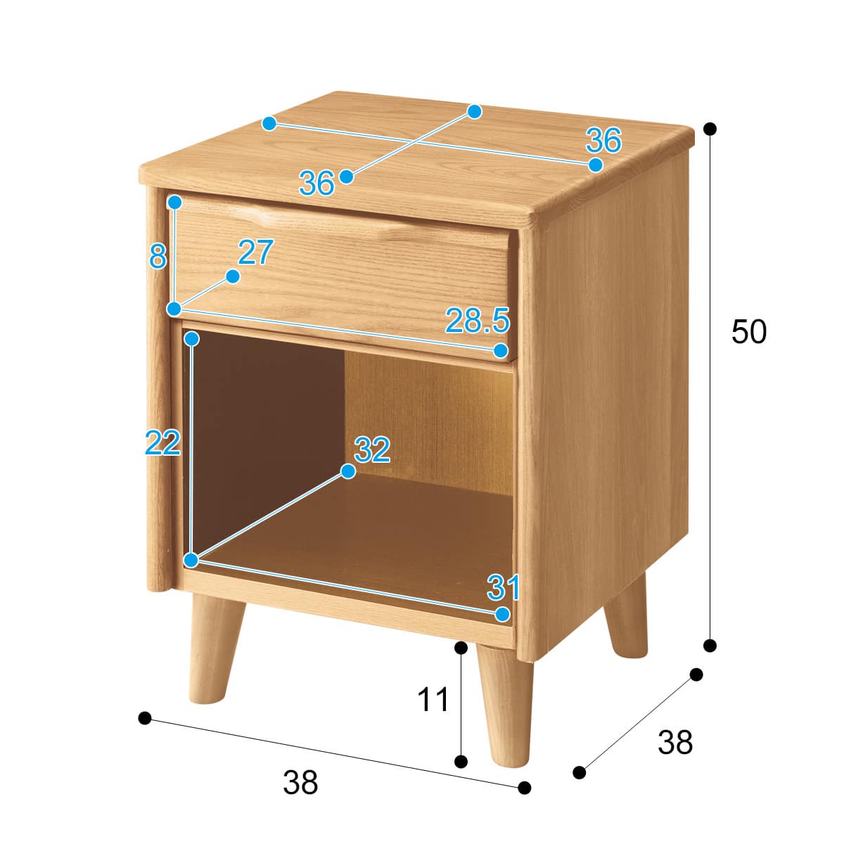 サイドテーブル(アスカ 1段 LBR) | ニトリネット【公式】 家具