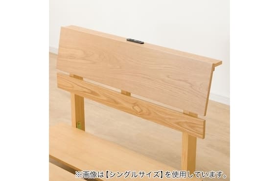 セミダブルベッドフレーム/マットレスセット(BN-002 LBR/NスリープハードH1-02CR VB) 2枚目画像