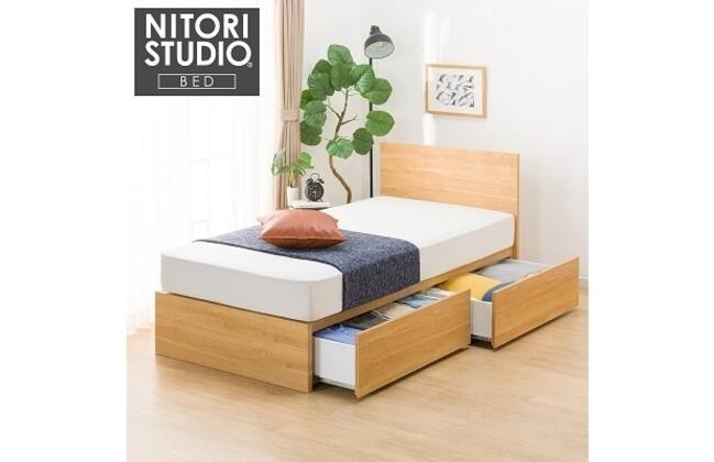J6244　NITORI　ニトリ　ダブルベッド　マットレス付　カイト　ダークブラウン　クリーニング済　【リユースのサカイ柏店】　参考価格64,990円 J6244 NITORI ニトリ ダブルベッド マットレス付 カイト ダーク