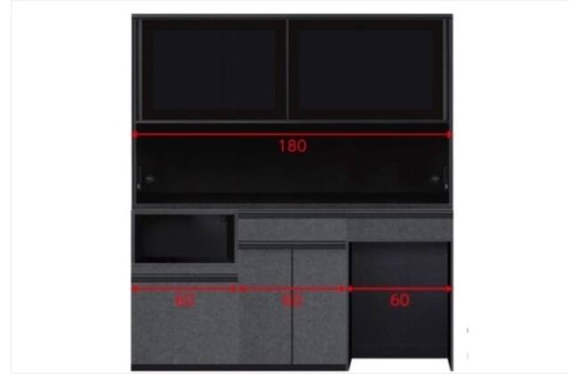 キッチンボード リガーレ 180 BK／GYBK | ニトリネット【公式】 家具