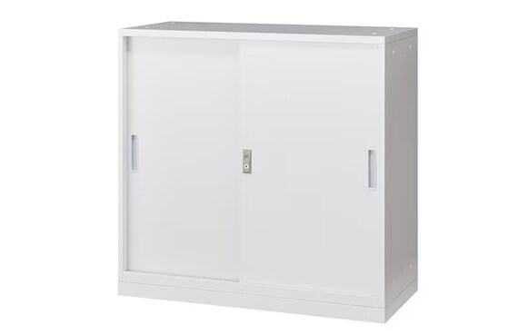 スチール書庫(引違いNT-88 ベース付き WH) 1枚目画像