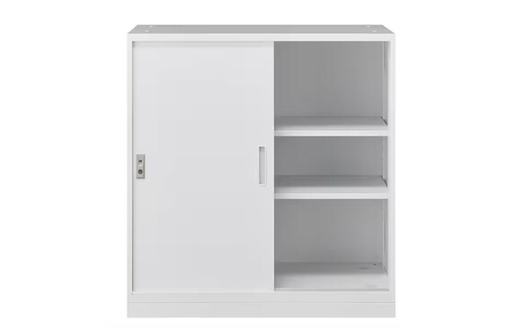 スチール書庫(引違いNT-88 ベース付き WH) 2枚目画像