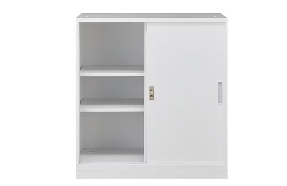 スチール書庫(引違いNT-88 ベース付き WH) 3枚目画像