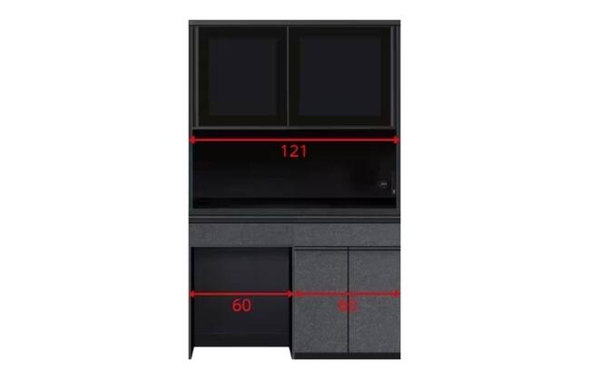 キッチンボード リガーレ 120L BK/GYBK | ニトリネット【公式】 家具