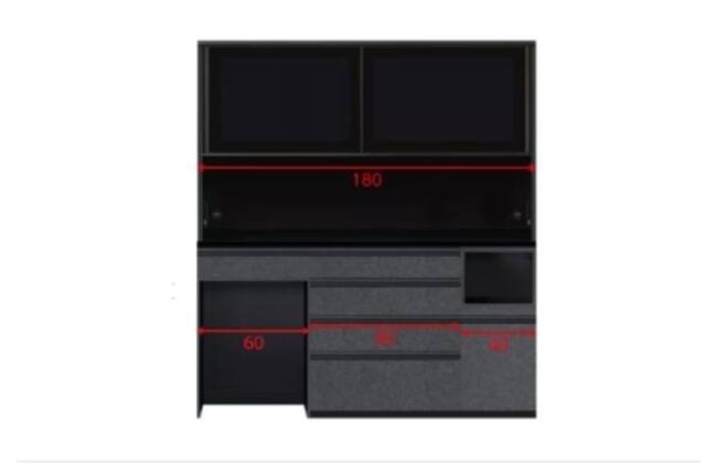 組み合わせキッチンボード リガーレ 180 BK セラミック天板GYBK