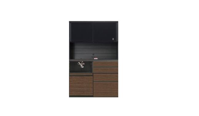 キッチンボード チェルシー 130 BK/WN | ニトリネット【公式】 家具