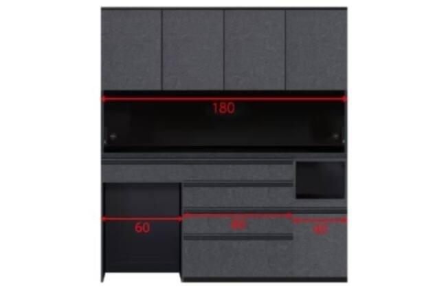 組み合わせキッチンボード リガーレ 180 BK | ニトリネット【公式