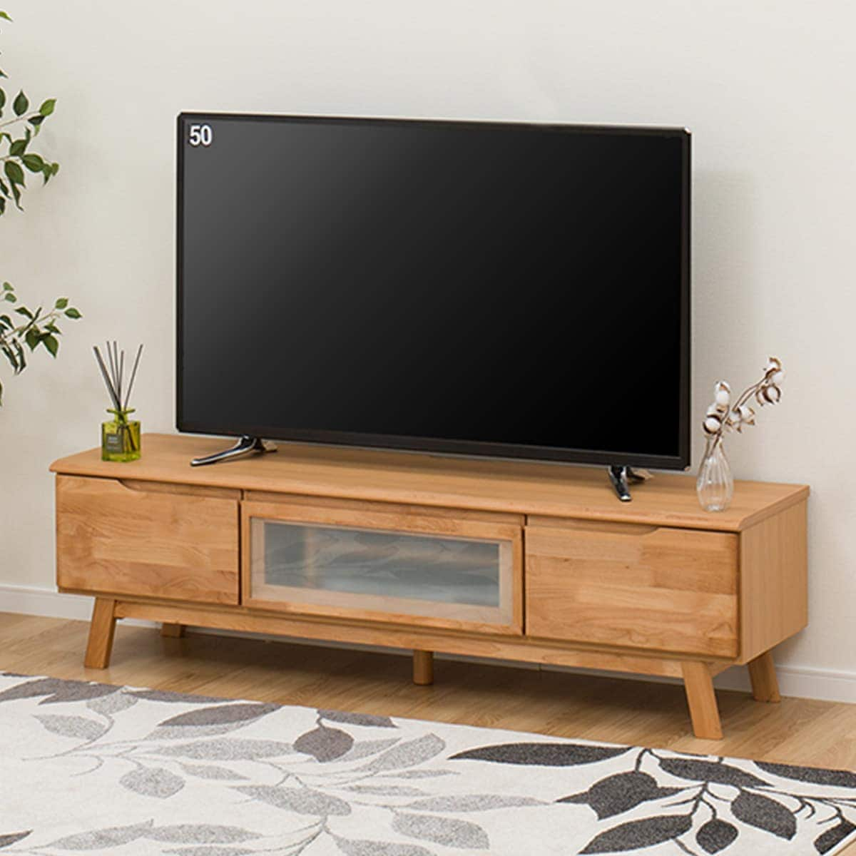 美品】ニトリテレビ台150cm (定価59,)ナチュラル-