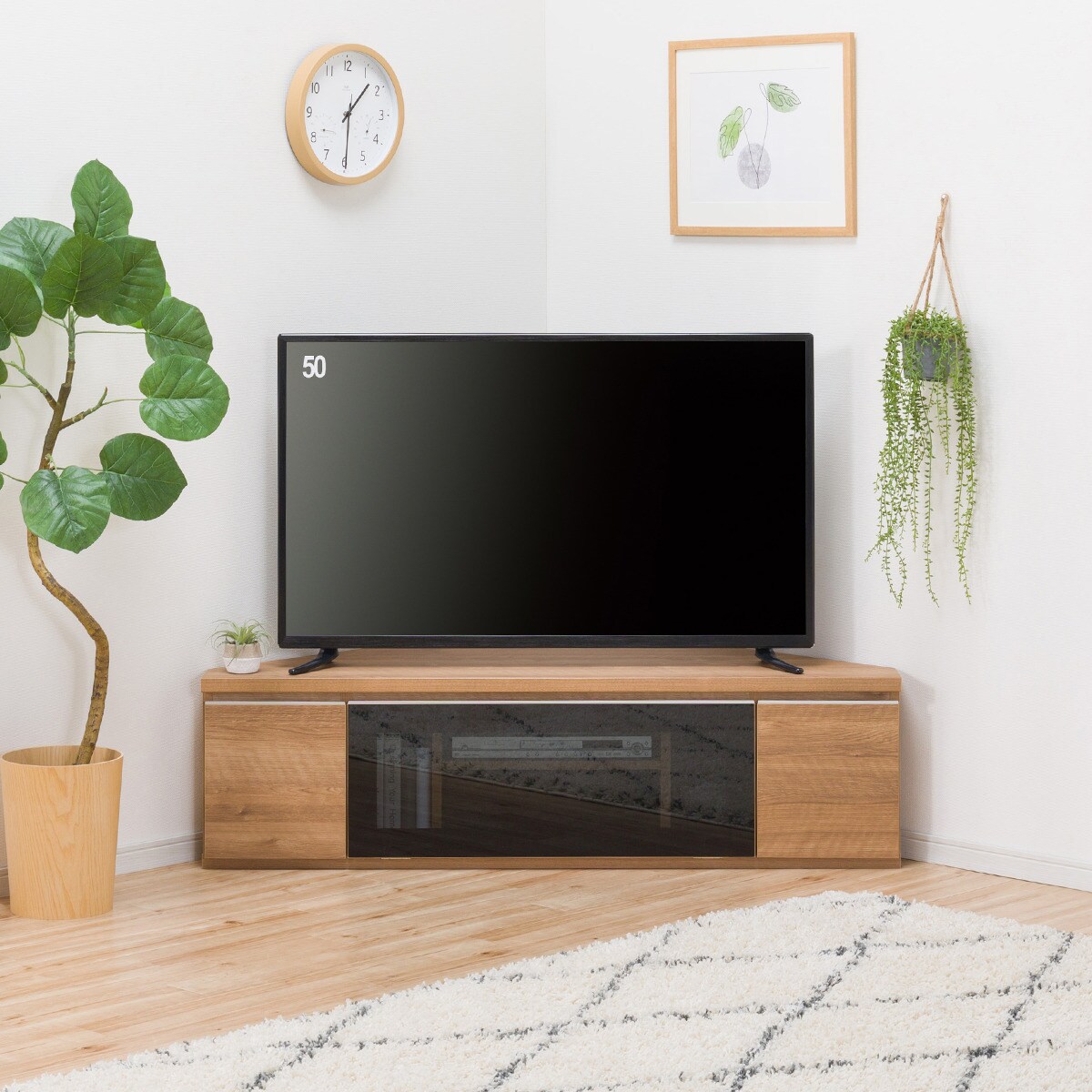 ニトリ テレビ台 ローボード DUKE150 ホワイト 鏡面