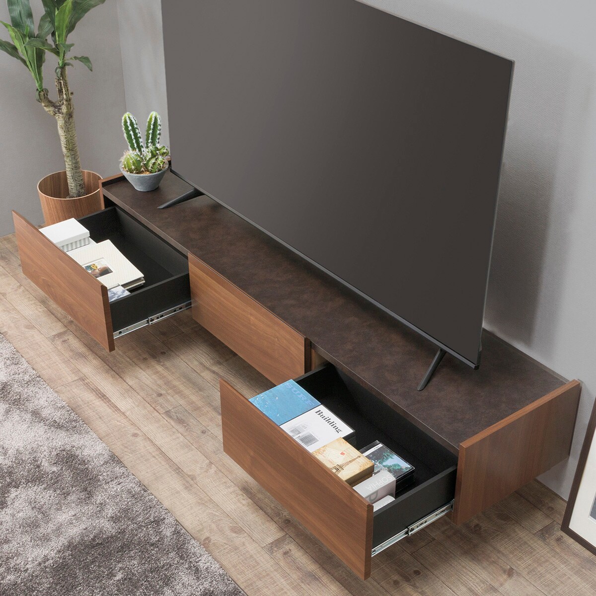 ニトリ テレビ台 ローボード テレビボード リビングボード ダークブラウン テレビ台(ローボードポスティア 175 BK) | ニトリネット【公式
