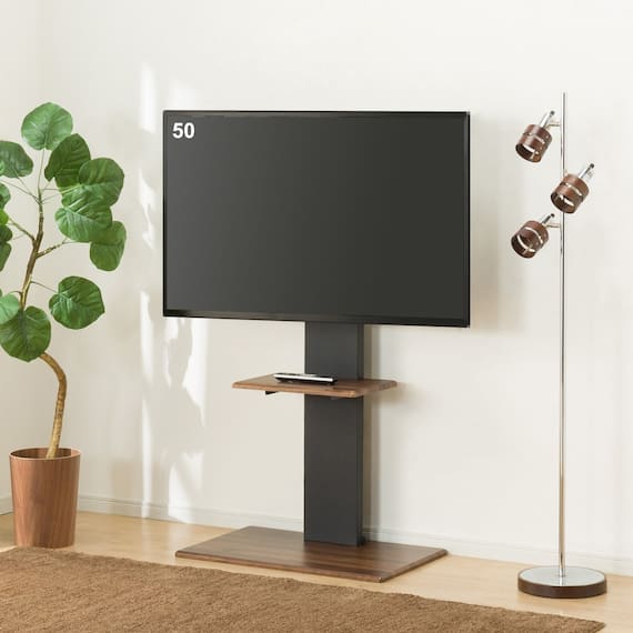 壁寄せテレビスタンド(トエルH-MBR/BK) 1枚目画像