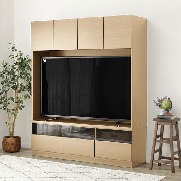 上置き付き壁面ユニットテレビボード(ウォーレン 150セット NA