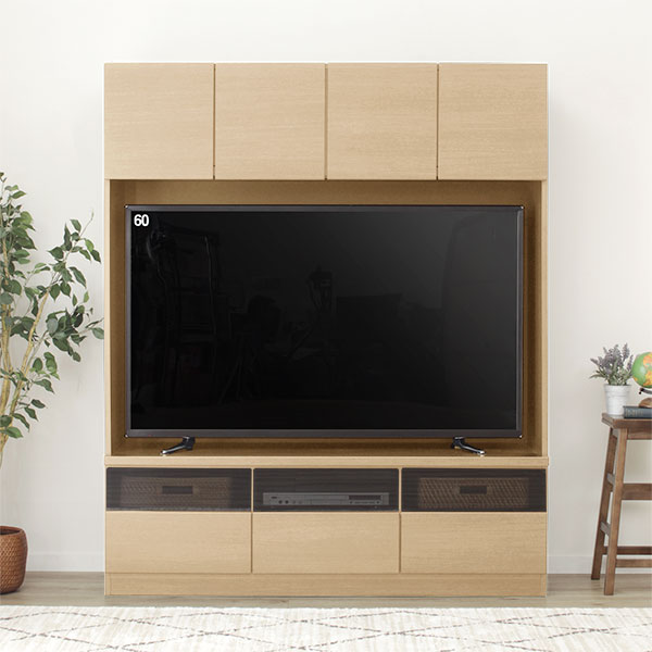 上置き付き壁面ユニットテレビボード(ウォーレン 150セット NA