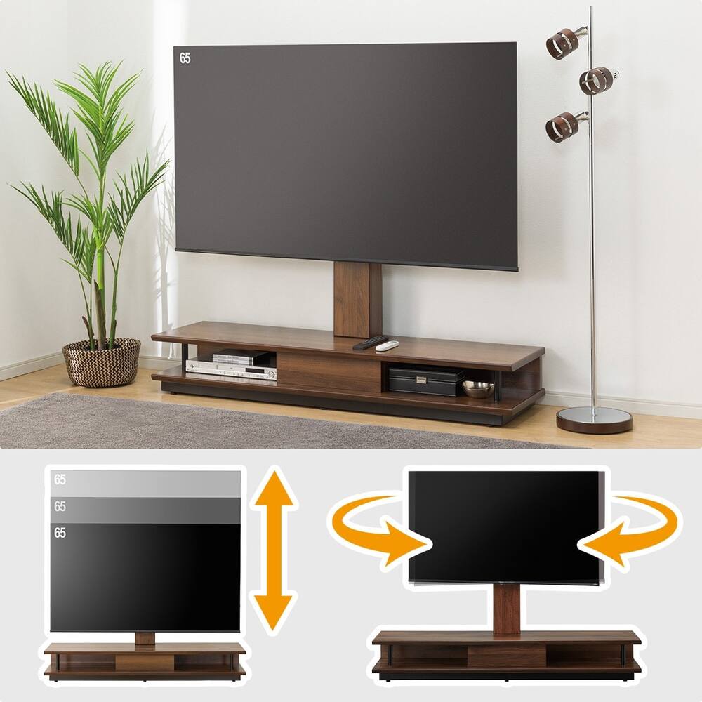 送料無料 テレビ台 150 ブラウン テレビボード ワイド 脚付き 収納  