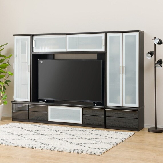 テレビボードセット (ポスティアN160BK/キャビネット60BK/キャビネット 