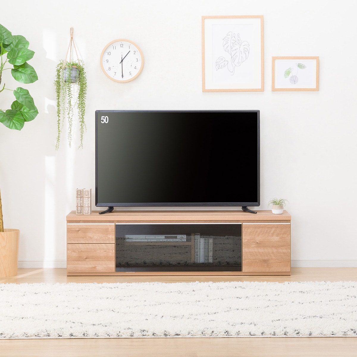 ニトリ テレビ台 ローボード 黒ウッド調　150cm