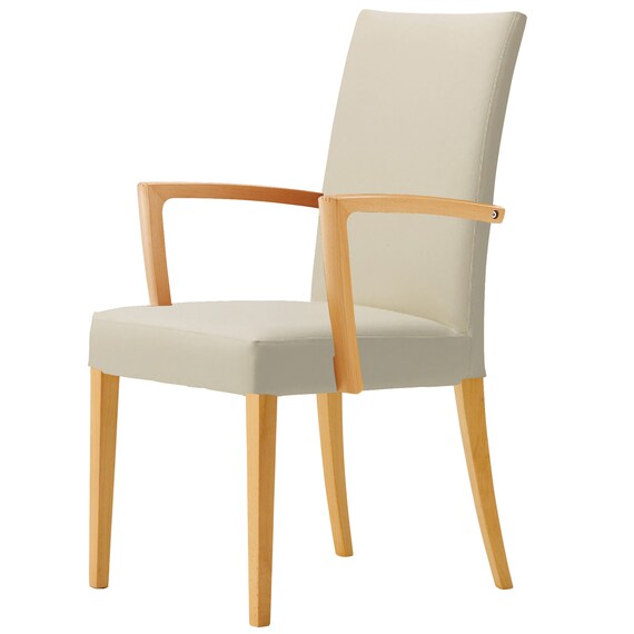 木製チェア(メルカAW 肘付き A80-70 NA/IV) 1枚目画像