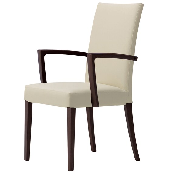 木製チェア(メルカAW 肘付き A80-70 DBR/IV) 1枚目画像