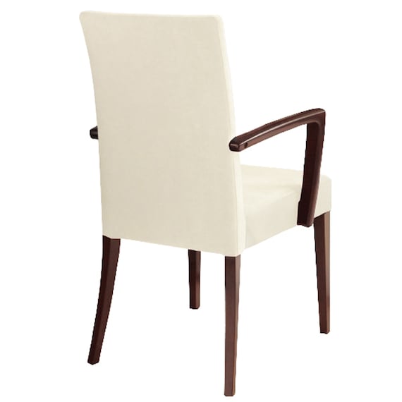 木製チェア(メルカAW 肘付き A80-70 DBR/IV) 2枚目画像