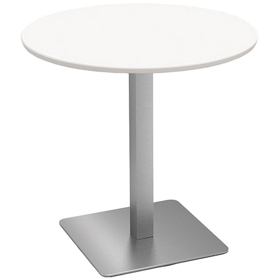 テーブル(75cm丸テーブル ステンレス角脚 WH) 1枚目画像
