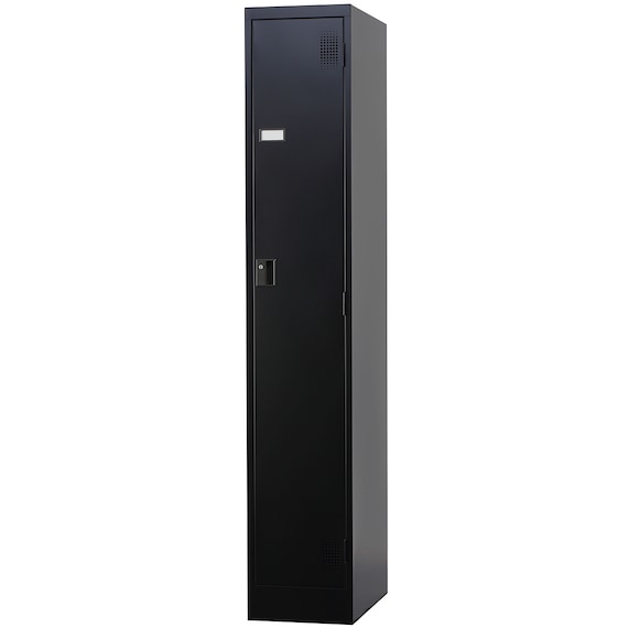 1人用スチールロッカー(TLK-S1S-MB スリムタイプ シリンダー錠 BK) 1枚目画像