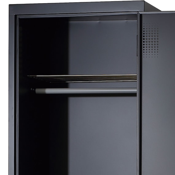 1人用スチールロッカー(TLK-S1S-MB スリムタイプ シリンダー錠 BK) 5枚目画像