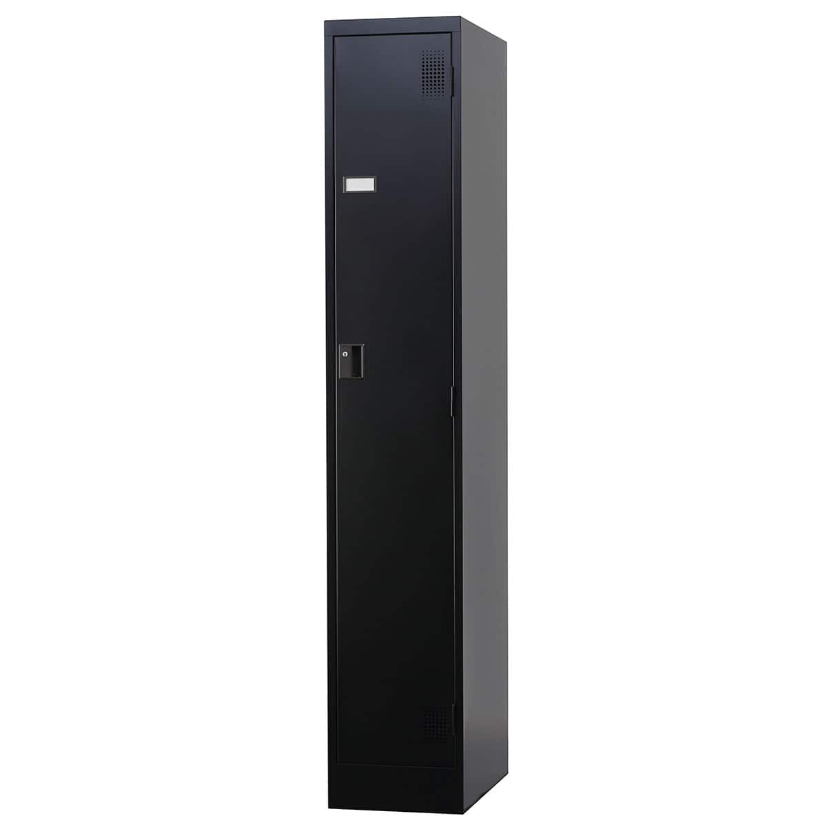 1人用スチールロッカー(TLK-D1SN-MB スリムタイプ ダイヤル錠 BK