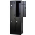 4人用スチールロッカー(2段 TLK-S4S-MB シリンダー錠 BK) 1枚目画像