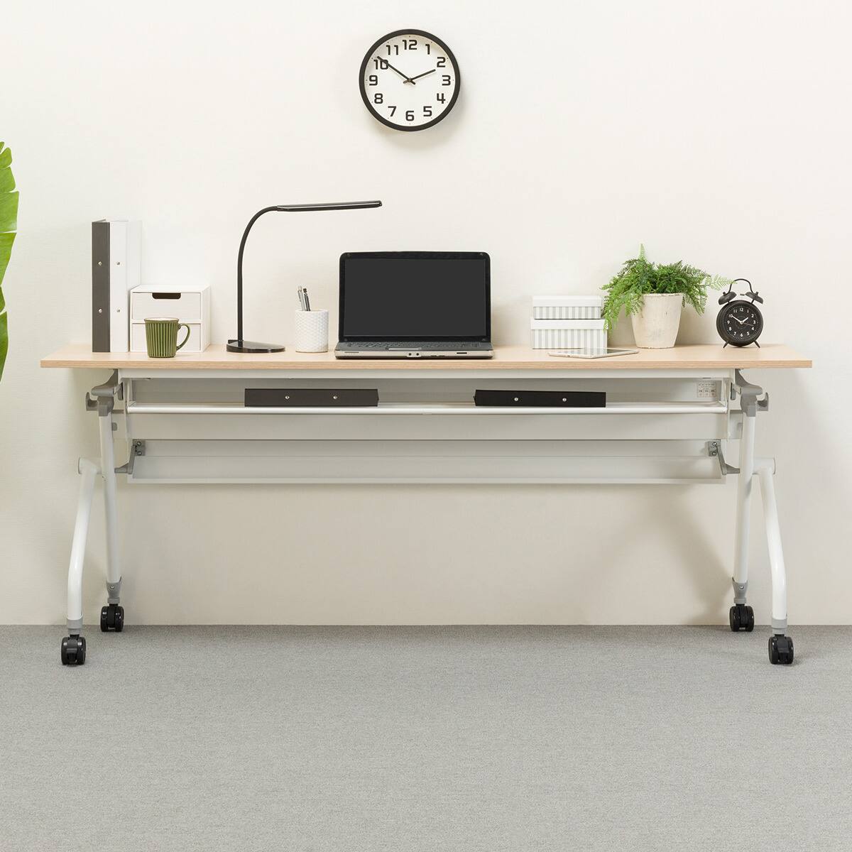 NO.1250 【ニトリ】 会議用テーブル ミーティングテーブル TABLE NT-7545 NF9 会議用テーブル(NT-18045 NF9 幕板付き OAK/WH) | ニトリネット【公式