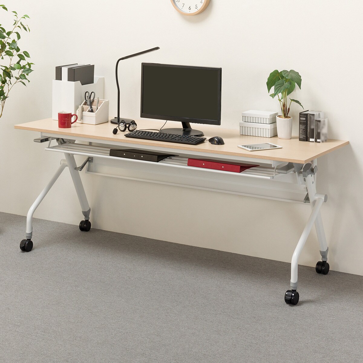 会議用テーブル(NT-18060 NF9 幕板付き OAK/WH) | ニトリネット【公式