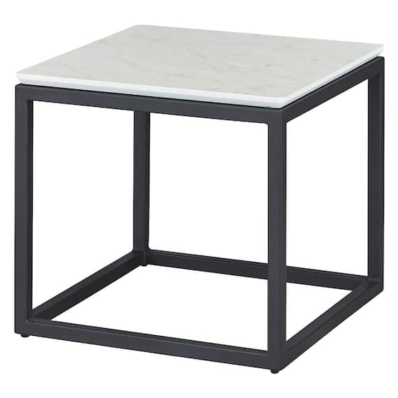 【在庫限り】大理石調サイドテーブル(5050 IS-14038 WH) 1枚目画像