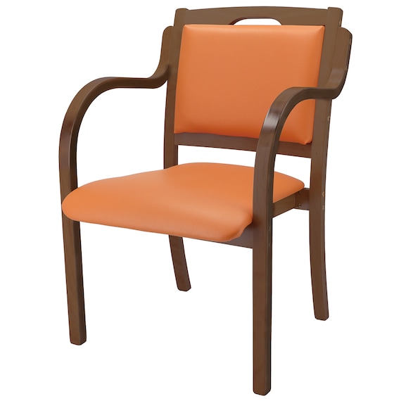 木製チェア(カトレア DBR/OR) 1枚目画像