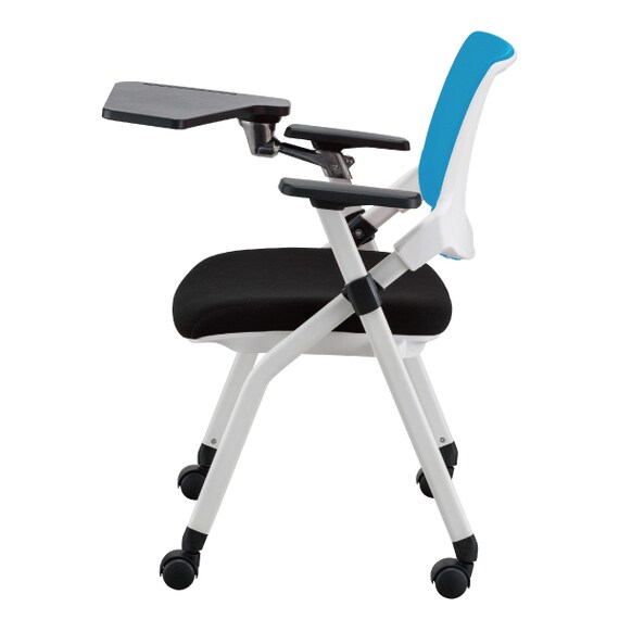 【在庫限り】ミーティングチェア(X-16W テーブル・肘付き WH/BL) 5枚目画像