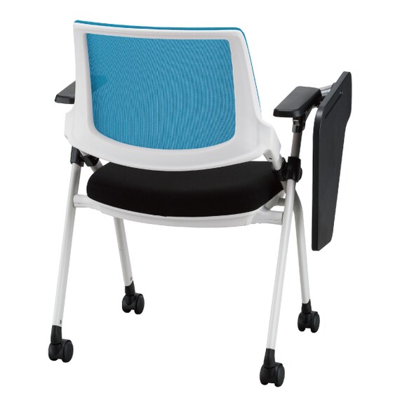 【在庫限り】ミーティングチェア(X-16W テーブル・肘付き WH/BL) 6枚目画像