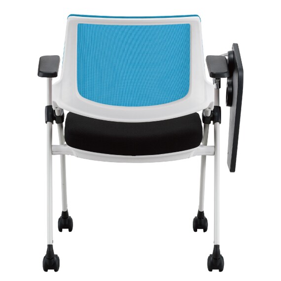 【在庫限り】ミーティングチェア(X-16W テーブル・肘付き WH/BL) 7枚目画像