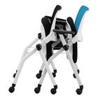 【在庫限り】ミーティングチェア(X-16W テーブル・肘付き WH/BL) 10枚目画像