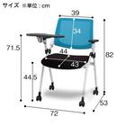 【在庫限り】ミーティングチェア(X-16W テーブル・肘付き WH/BL) 13枚目画像