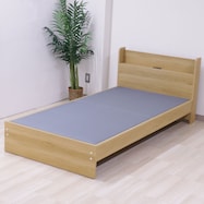 木製シングルベッドフレーム(TM367 布団用 棚付き・引出し無し/有り)