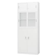 スチール書庫(上引違い/中ガラス引違い/下両開き A4 幅88cm)