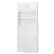 スチール書庫(上両開き/中オープン/下引違い A4 幅88cm)