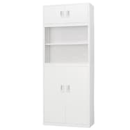 スチール書庫(上両開き・中オープン・下両開き A4 W880)